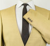 Silk Blend Lapel-Less 2 Button Suit - Yellow
