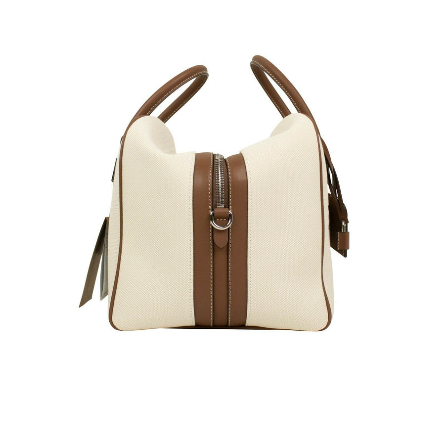 Cotton Horseferry Print Canvas Cube Bag - Beige