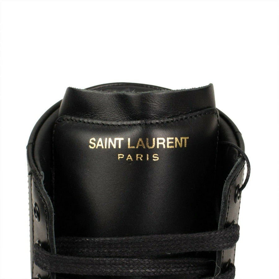 Wolly Leather High-Top Sneaker - Black