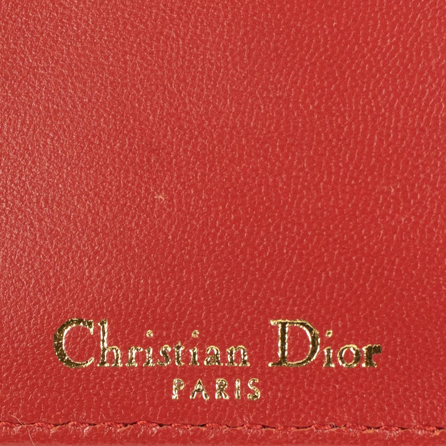 Diorama Lambskin Studded Pouch Shoulder Bag - Red