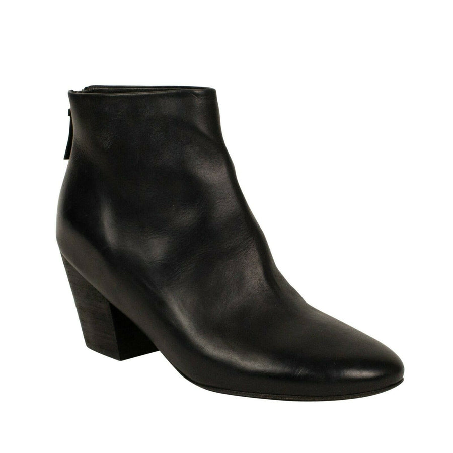 Pennolina  Calf Skin Leather Ankle Heels Boots - Black