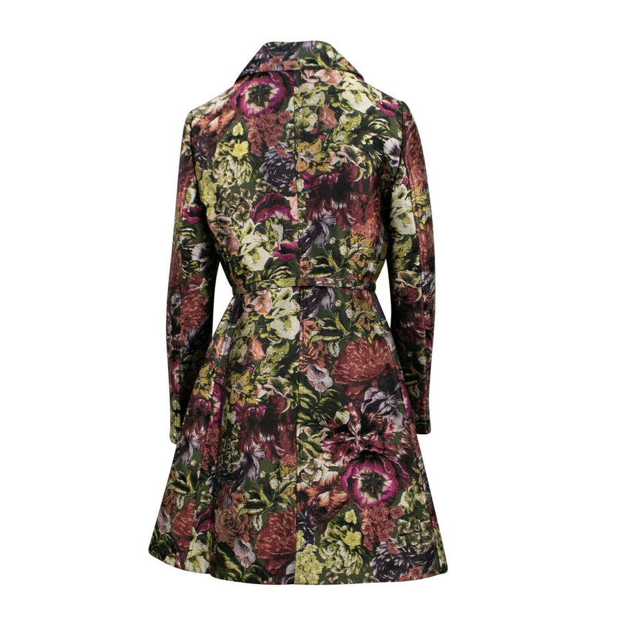 Floral Print Silk Blend Long Jacket - Multi