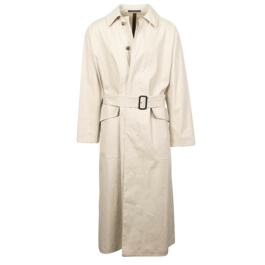 Cotton Long Trench Coat - Beige