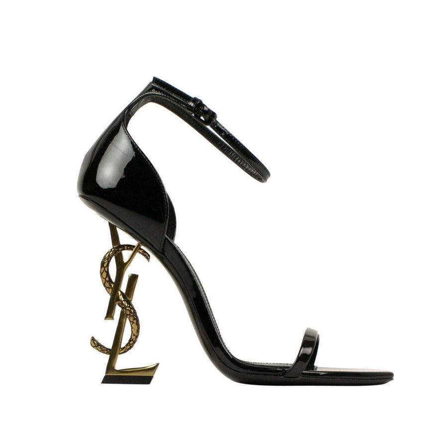 Patent Opyum Ankle Strap YSL Heel Pumps - Black