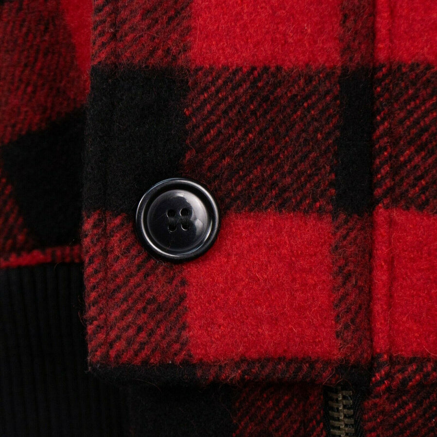 Buffalo Check Snorkel Flight Jacket - Black / Red