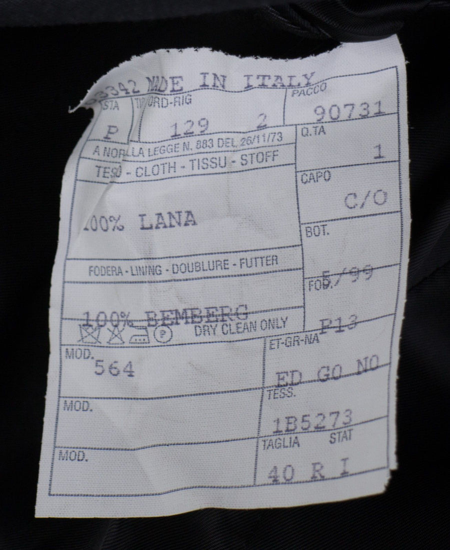 Wool Frock Coat-Style Suit - Charcoal Gray