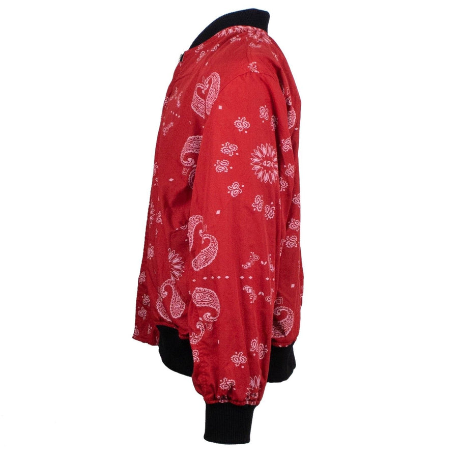 Reversible Paisley Bomber Jacket - Black / Red
