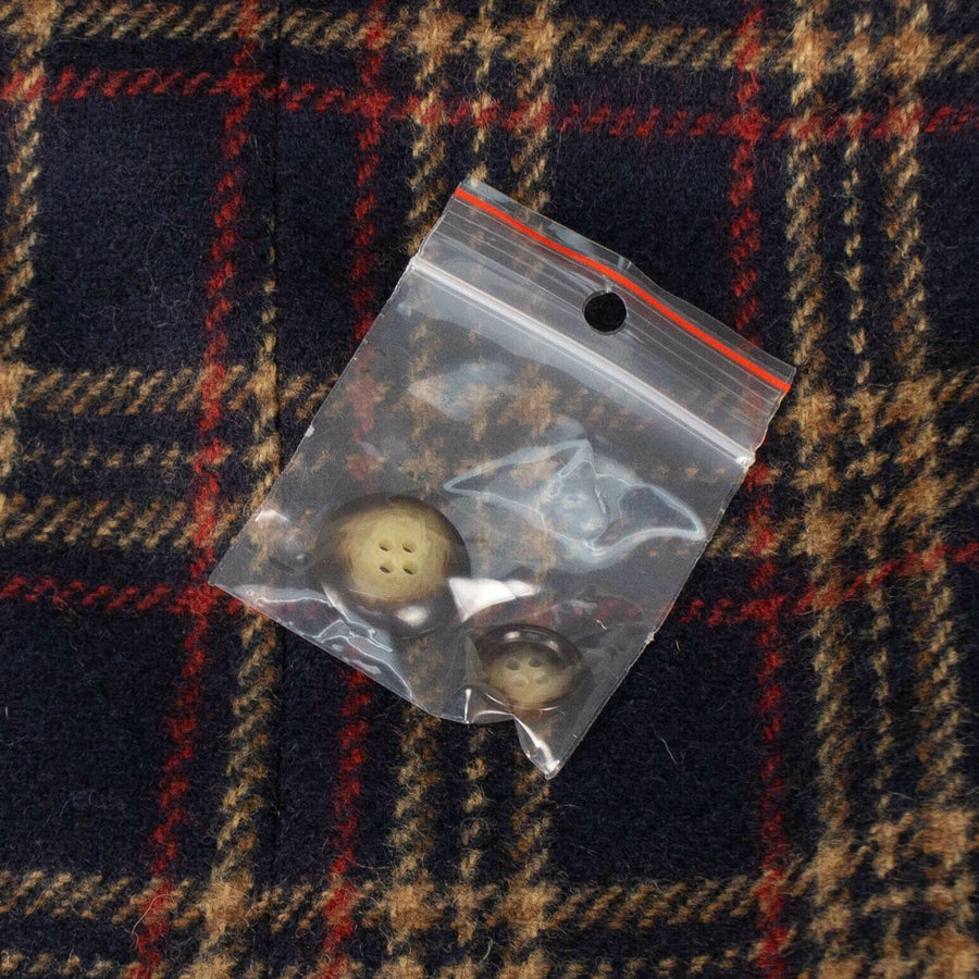 Drop 7 Plaid 3 Roll 2 Button Wool Sport Coat - Navy Blue