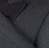 Wool Blend Satin Trim DB Tuxedo Suit - Gray