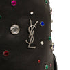 Leather Gem Stud Embellished Bucket Handbag - Black