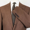 Wool Blend 3 Roll 2 Button Suit - Brown