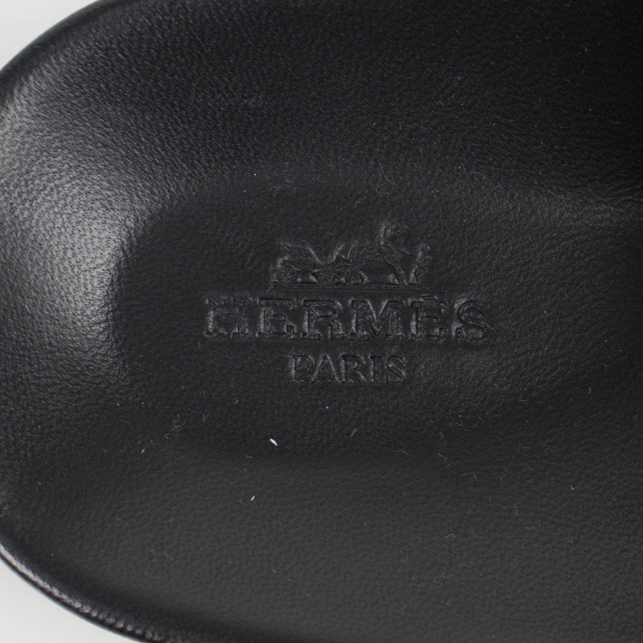 Leather Slide Sandals - Black