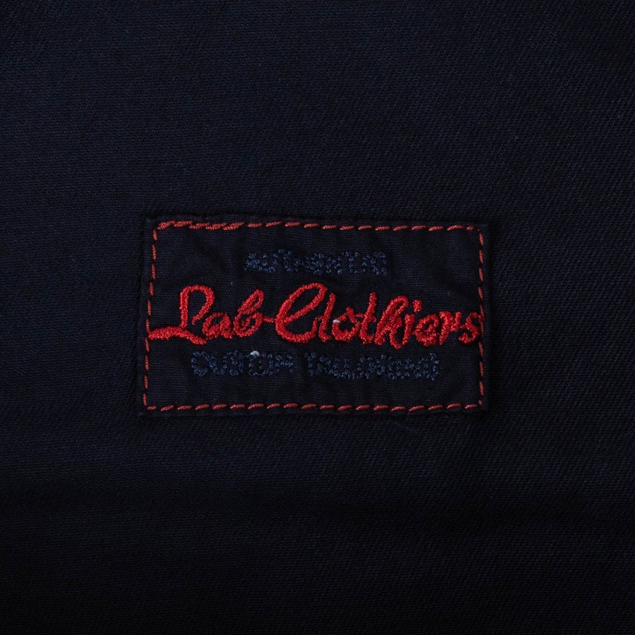 Navy Blue Cotton Blend Pants