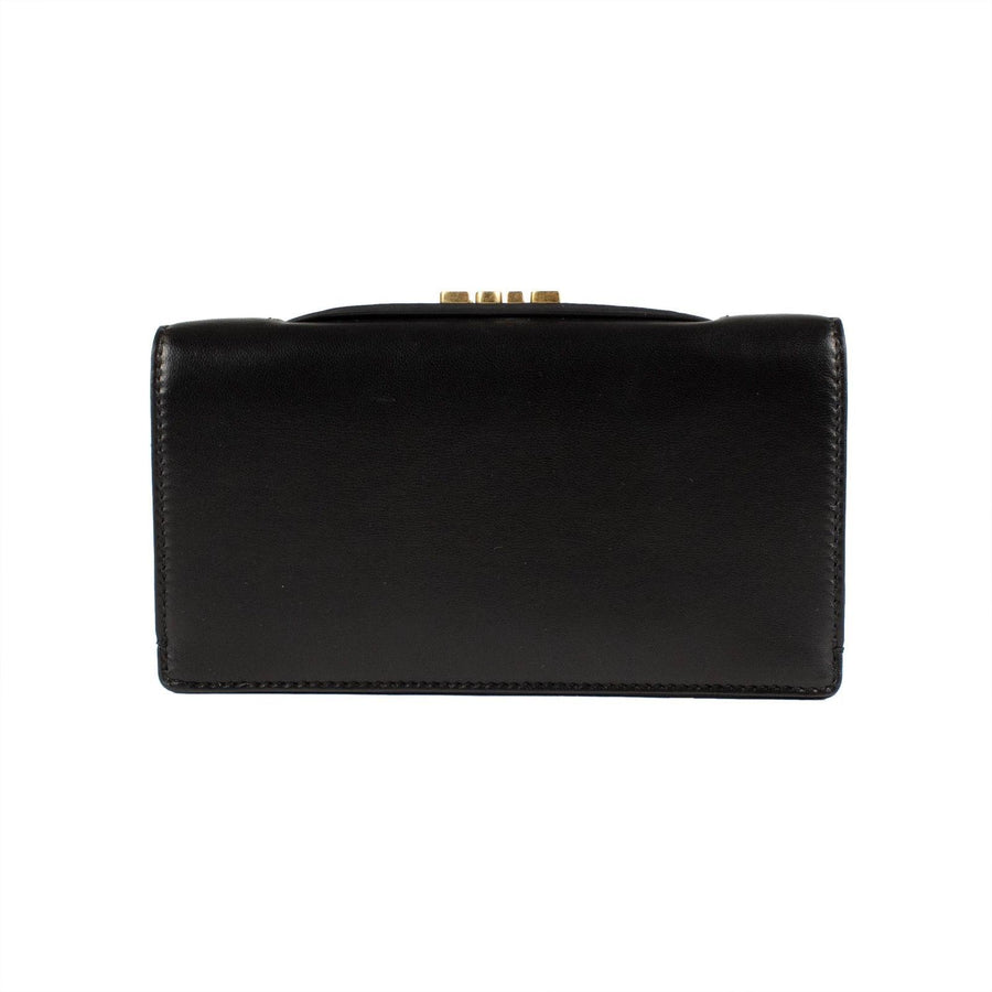 Dior Death Leather Embroidered Beaded Clutch Bag - Black
