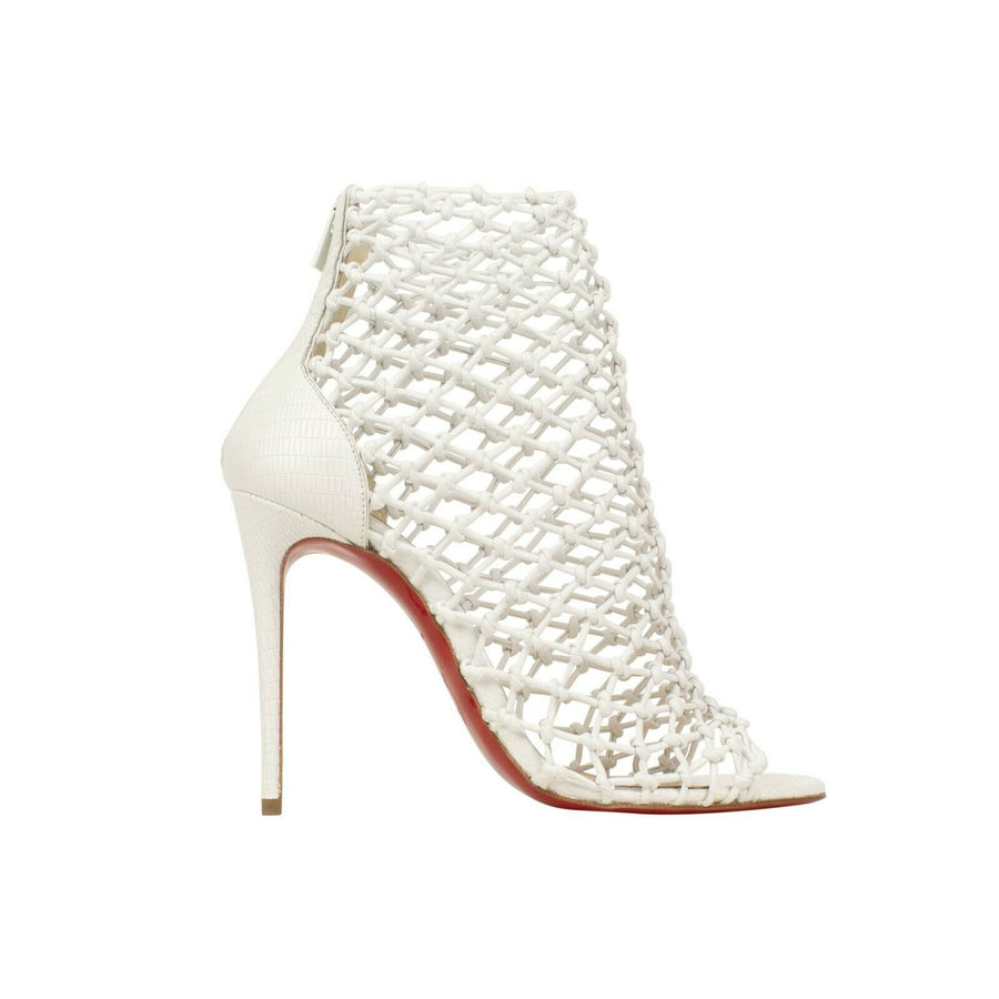 'Corfou' 100mm Ankle Boots Pumps Heels - White