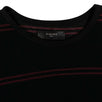 Striped Knit Short Sleeve Sweater T -  Black / Burgundy