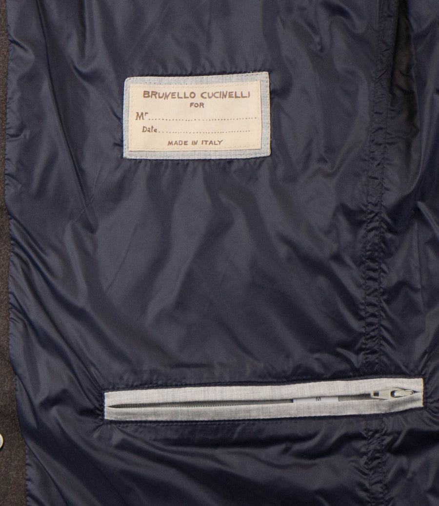 Cashmere Blend Puffer Jacket - Brown