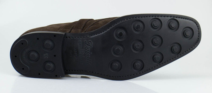 Suede Leather Cross Strap Boots - Brown