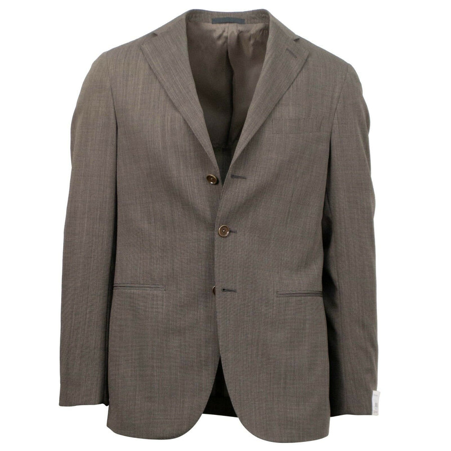 Drop 8 Wool 3 Roll 2 Button Slim Fit Suit - Brown