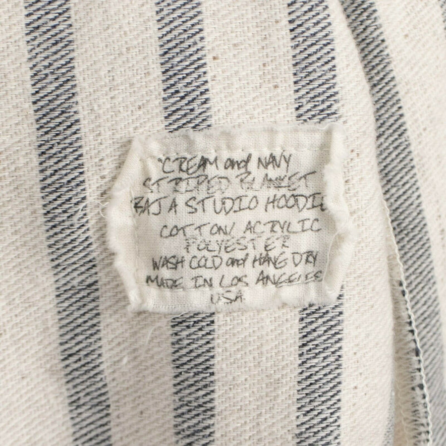 Striped Blanket Baja Studio Hoodie - Cream / Navy