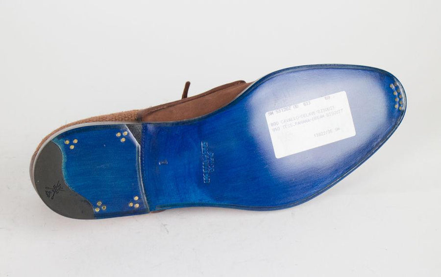 Wool & Leather Tweed Fringe Oxfords - Brown