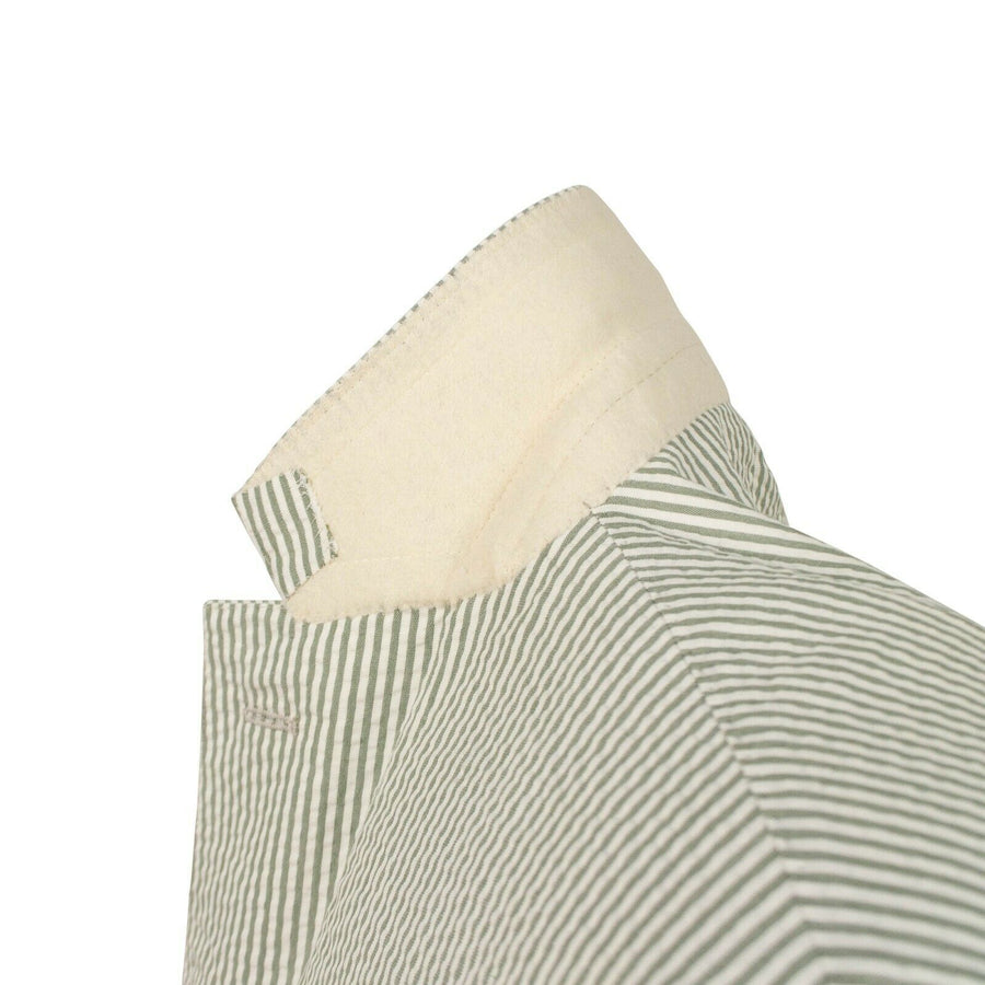 Drop 8 Striped Two Button Cotton Sport Coat - Light Green