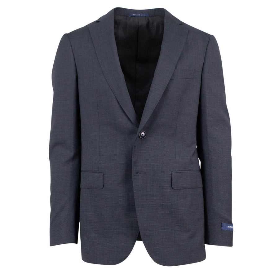 Drop 6 Micro Checked Wool Two Button Suit - Black