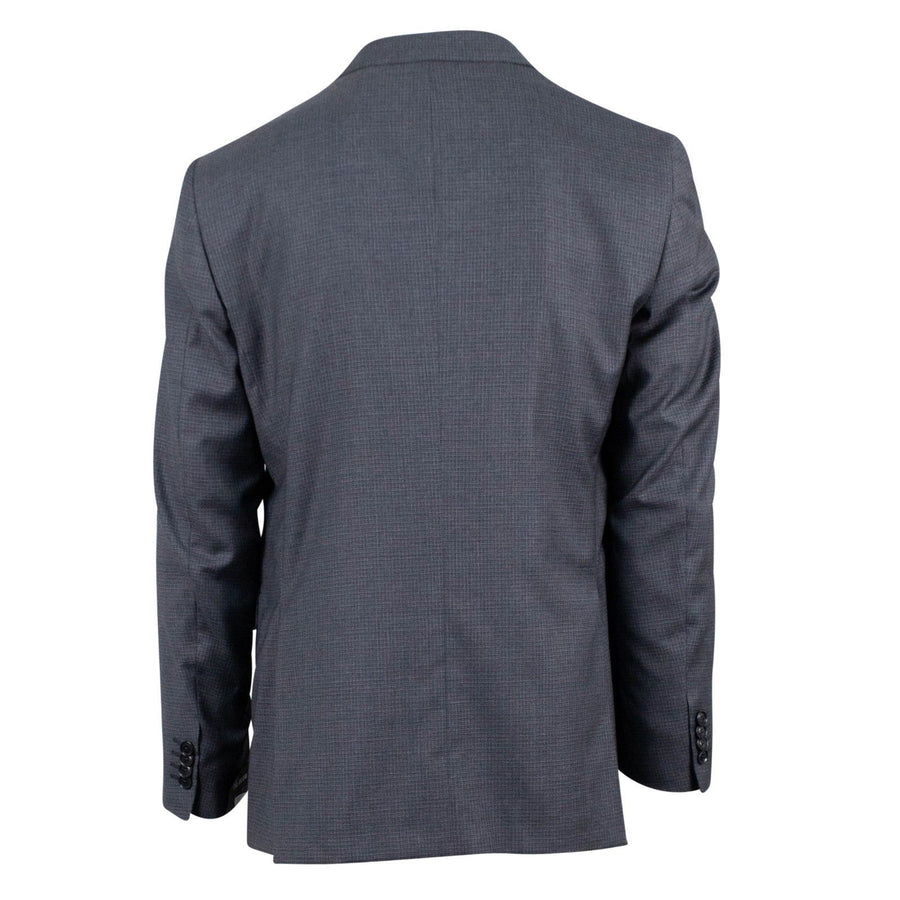Drop 6 Micro Graph Checked Wool Two Button Three Peice Suit - Gray