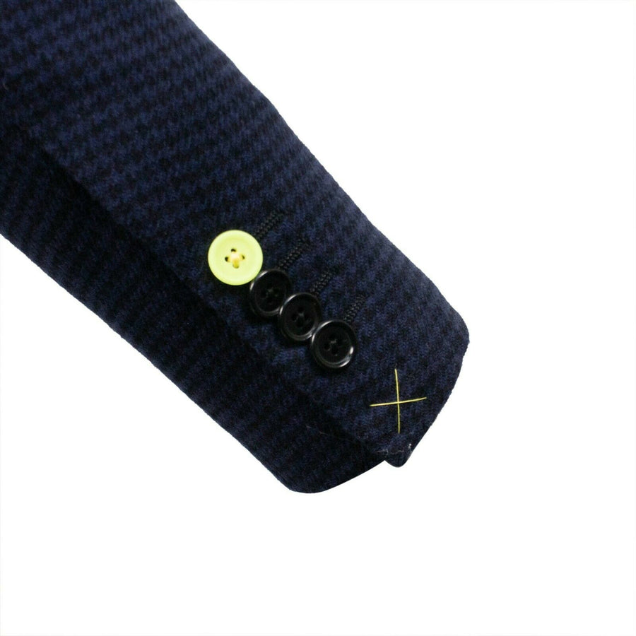 Drop 10 Houndstooth 2 Button Wool Blend Sport Coat - Navy Blue