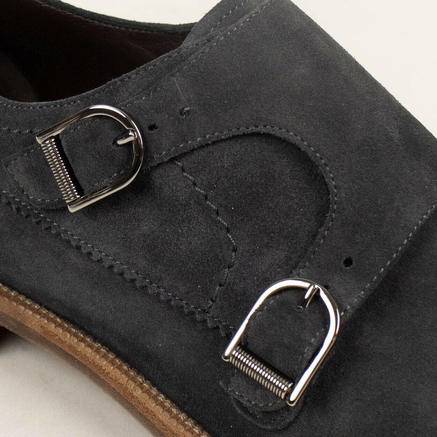 Suede 'Double Monk' Shoes - Gray