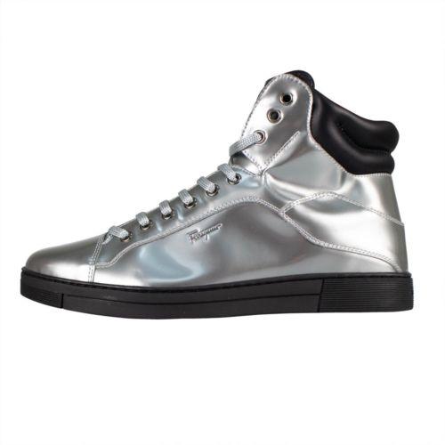 Stephen 2 Metallic Leather High-Top Sneakers - Silver