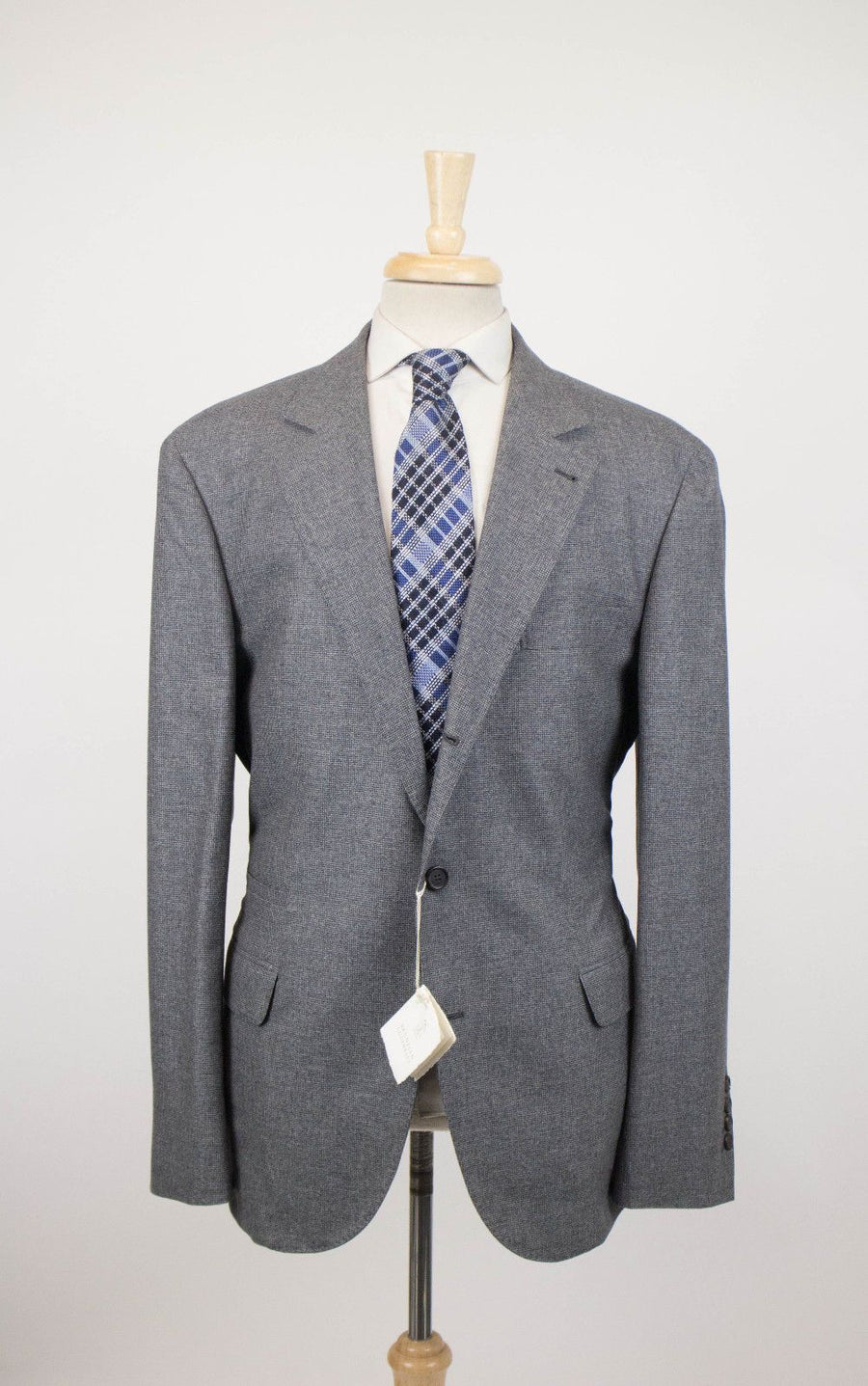 Cashmere Blend Houndstooth 3/2 Button Sport Coat - Gray