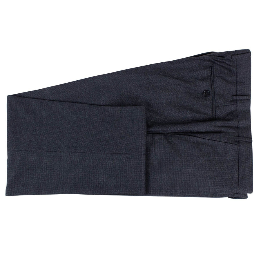 Micro Houndstooth Wool Two Button Suit - Charcoal Gray