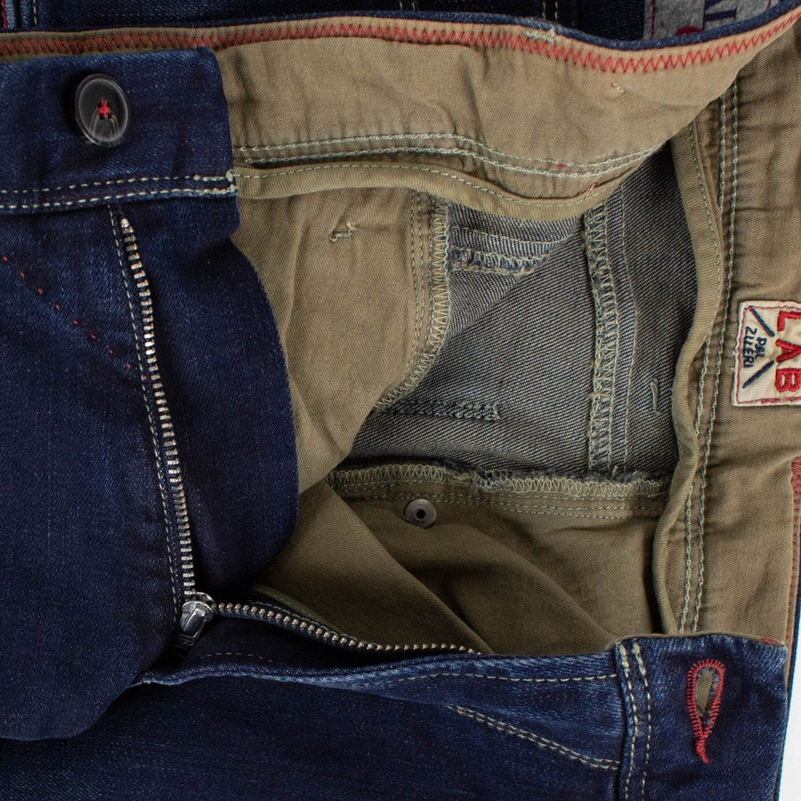 Blue Cotton Blend Denim Jeans