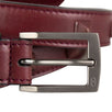 Leather Rock Studded Belt - Burgundy