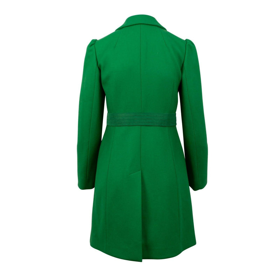 Wool Trench Coat With Bow - Green