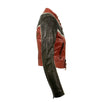 Big Star Design Leather Biker Jacket - Red / Black