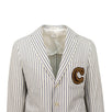 Drop 8 Striped Cotton 3 Roll 2 Button Sport Coat - Beige