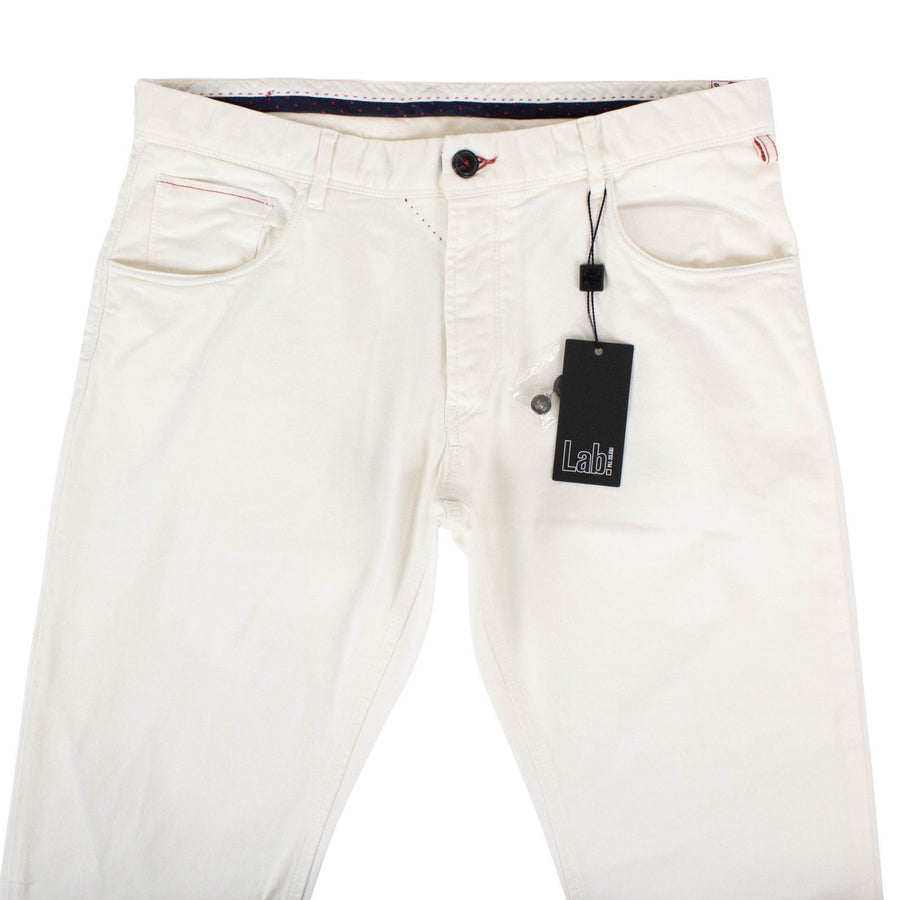 White Cotton Blend  Jeans Pants
