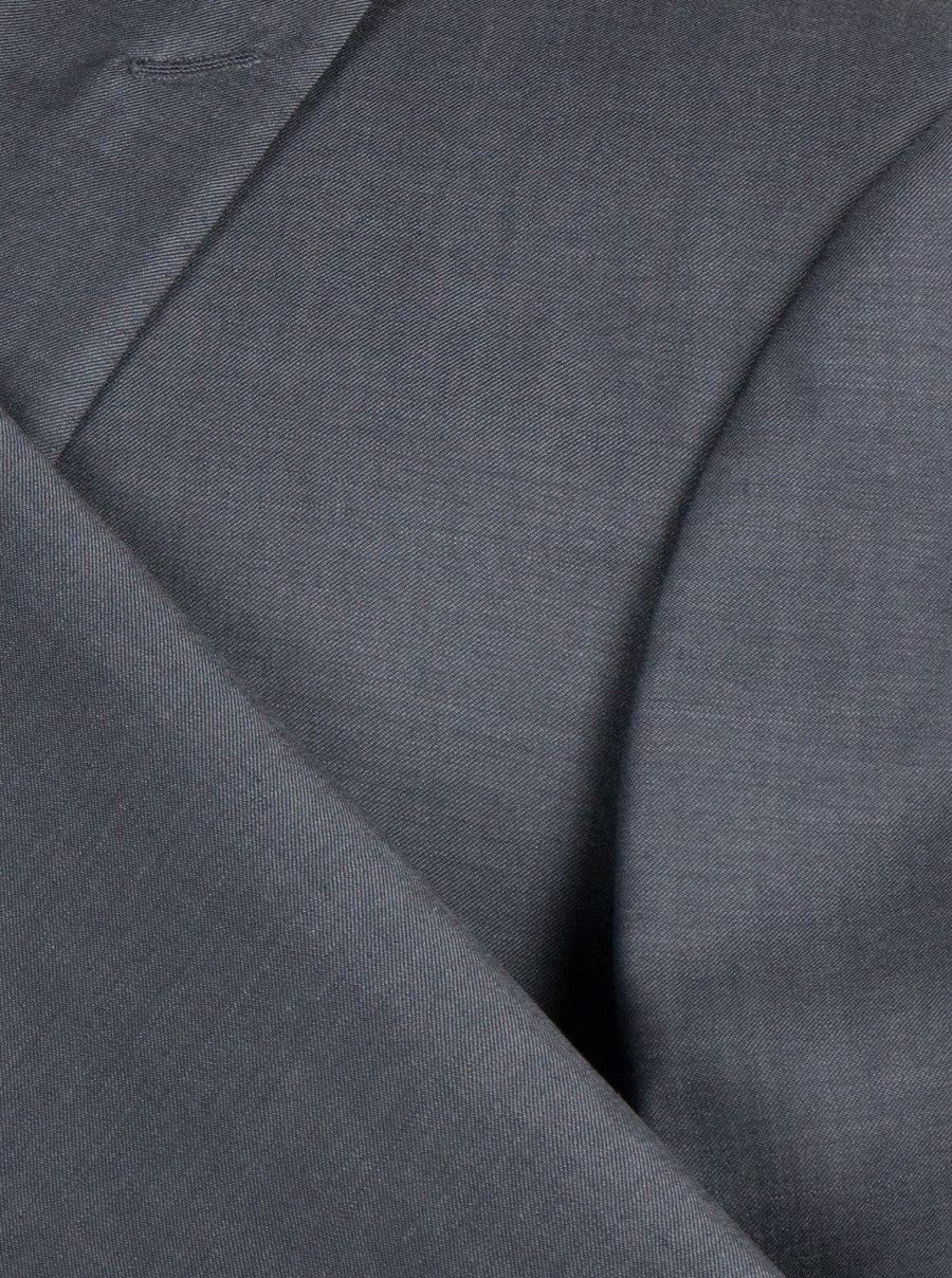 Wool Frock Coat-Style Suit - Charcoal Gray