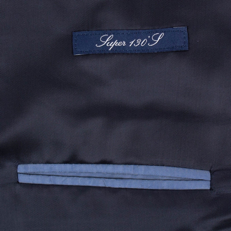 Drop 7 Striped Wool Two Button Suit - Black