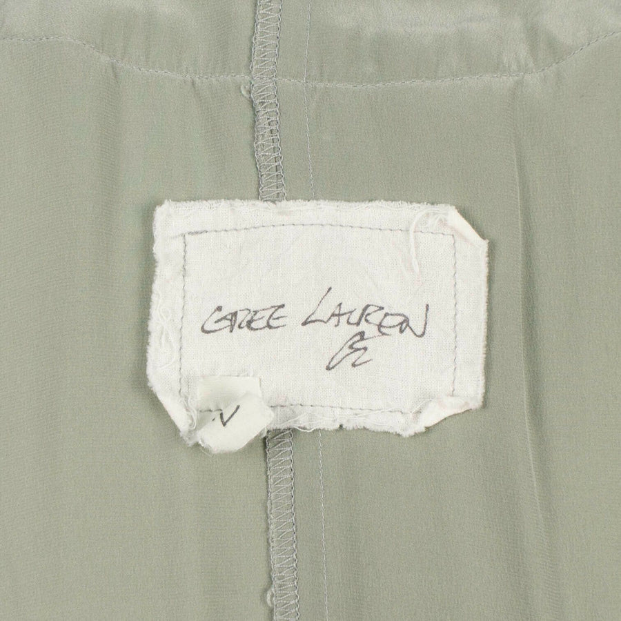 Silk And VIntage Denim Kimono Robe - Opal