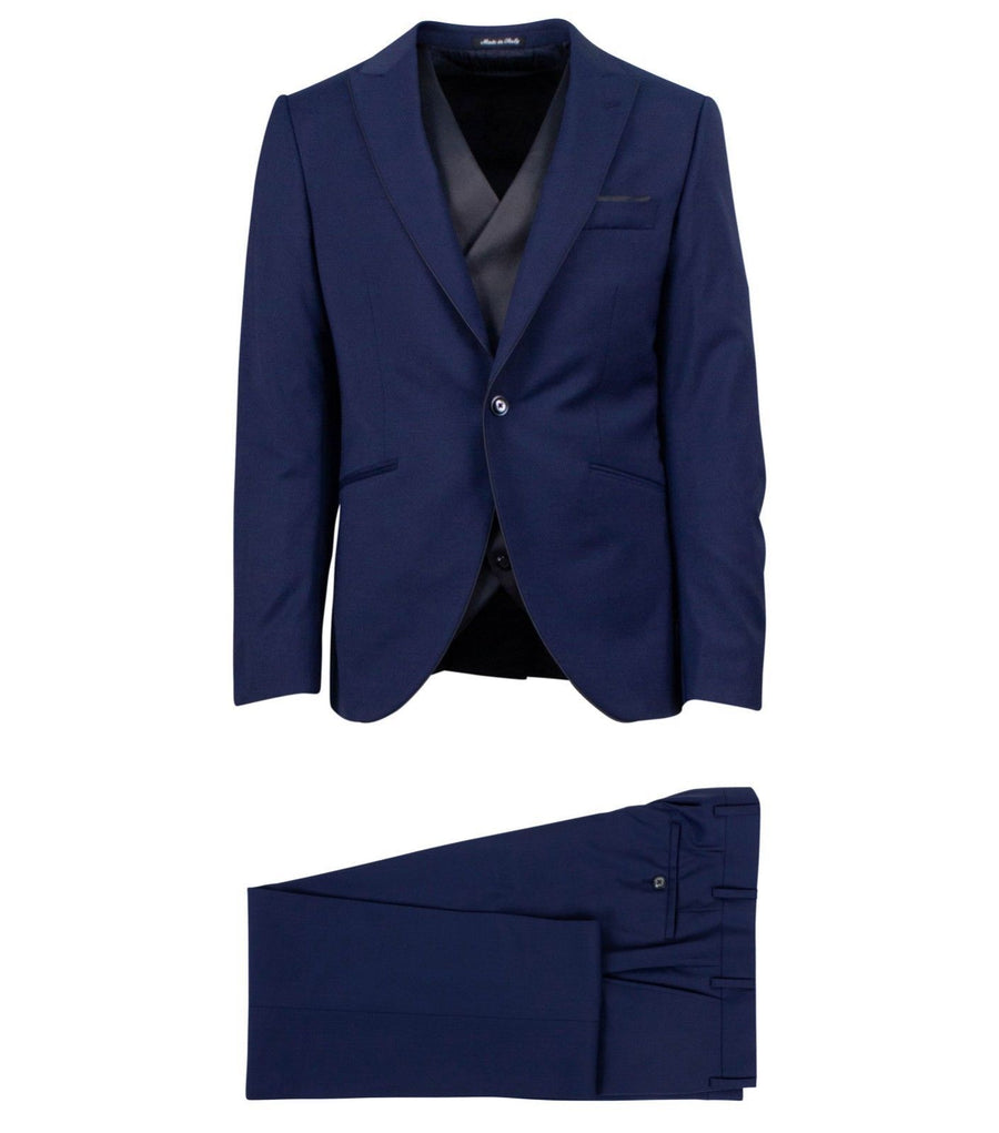 Drop 8 Wool Blend Three Piece Suit - Blue