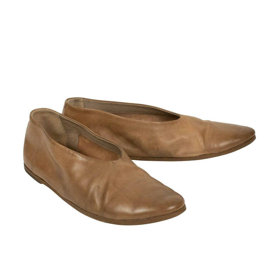Caltellaccio Distressed Leather Flats - Tan