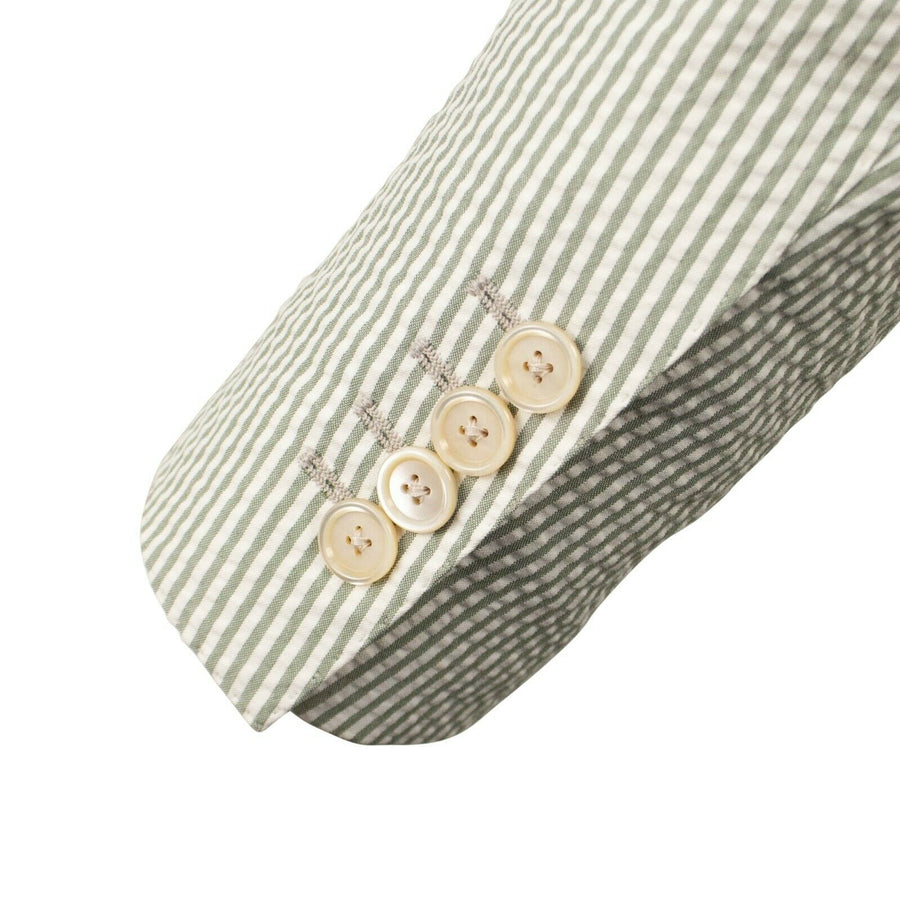 Drop 8 Striped Two Button Cotton Sport Coat - Light Green