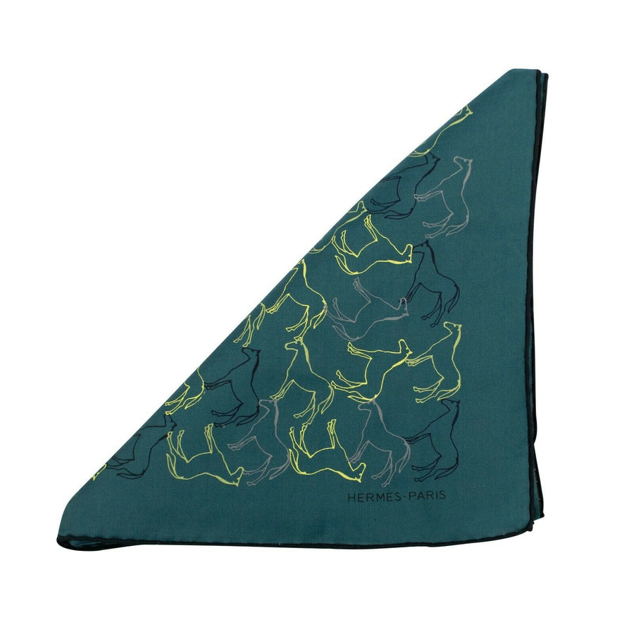Silk Blend Carre H100 Tampon Equestre Scarf - Blue