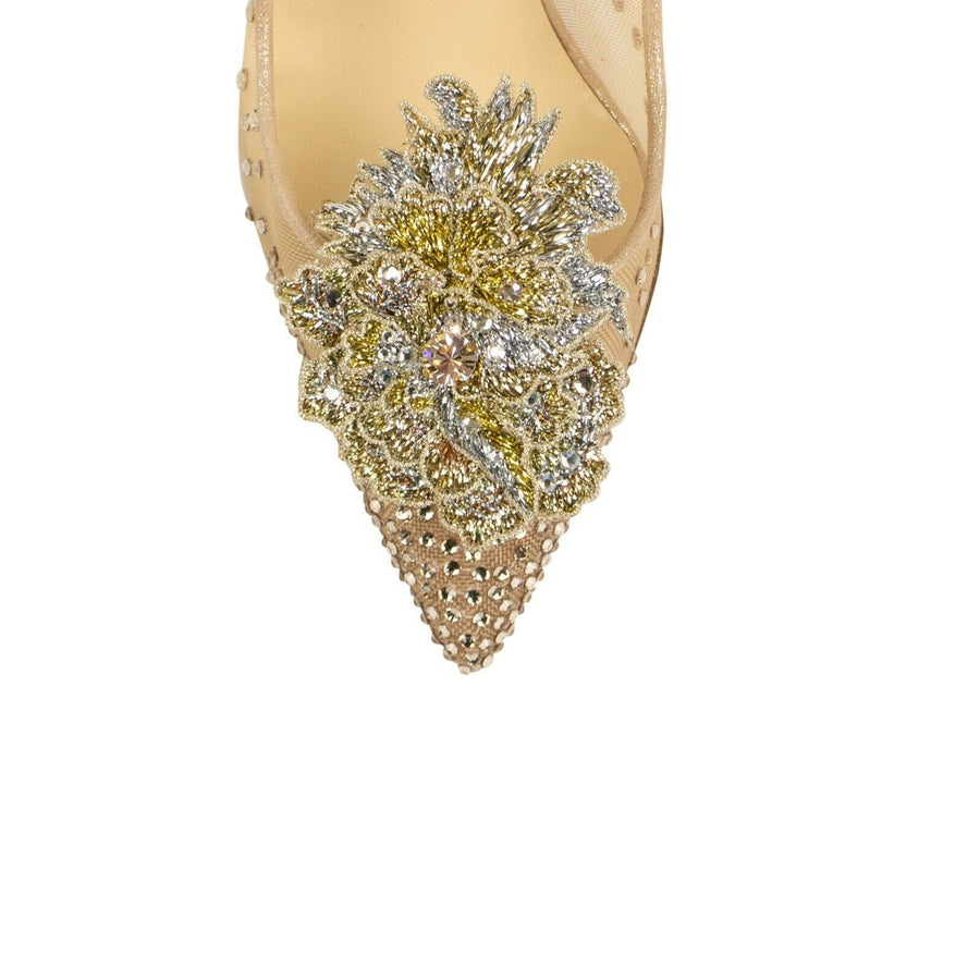 'Marenude' Mesh 100mm Pumps Heels - Beige