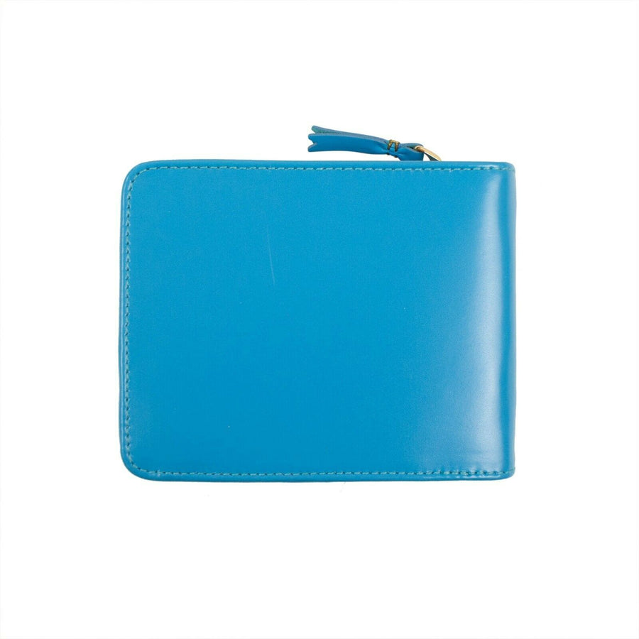 Leather Cardholder Zip Around Wallet - Blue