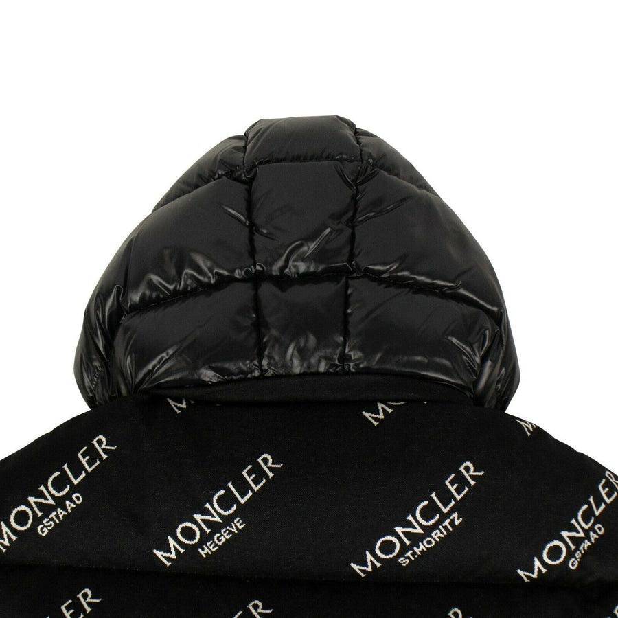 'Caille' Logo Puffer Coat - Black