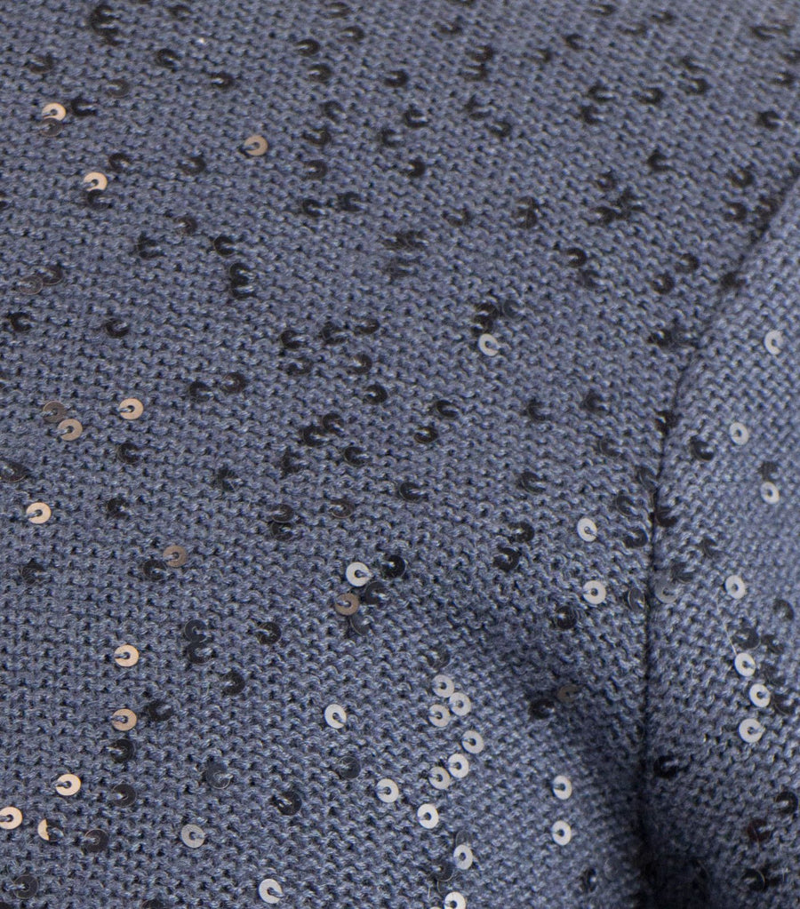 Cashmere Blend W/ Sequins Sweater Dress - Blue